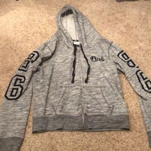 VS Pink grey heather zip up